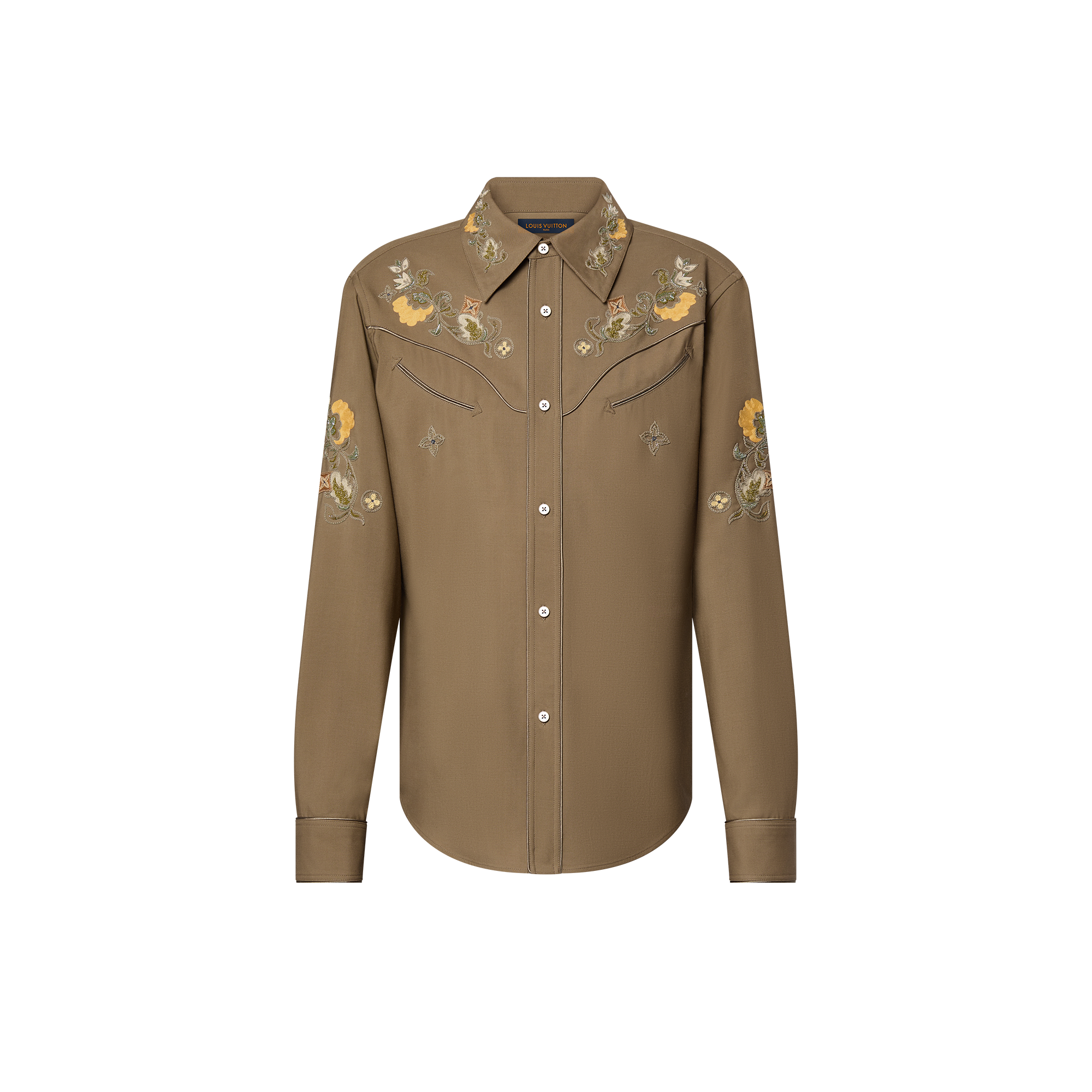 Embroidered Long-Sleeved Wool Shirt  in Men's Ready-to-Wear Shirts collections by Louis Vuitton (Product zoom)
